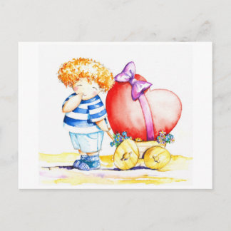 ハート付き少年 ポストカード