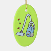 ハート付き掃除機 セラミックオーナメント (右)