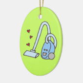 ハート付き掃除機 セラミックオーナメント (左)