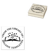 ハート付き本"From the library of"ラウンド ラバースタンプ (押印)