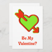 ハート付き矢印 – バレンタインデーカード (正面/裏面)