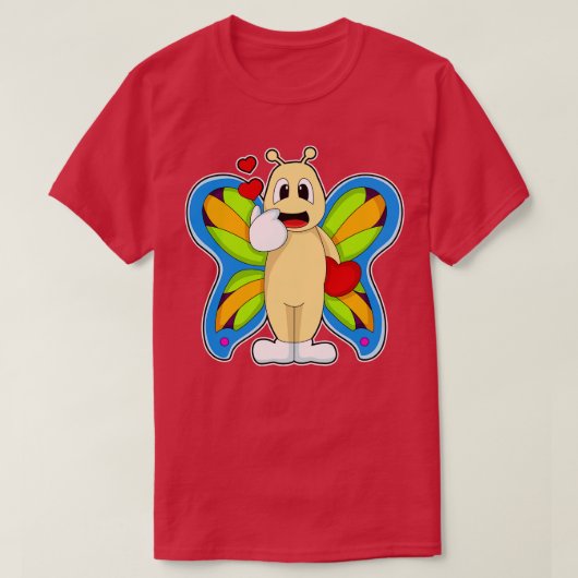 ハート付き蝶1 Tシャツ (デザイン正面)