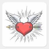 ハート付き スクエアシール (正面)