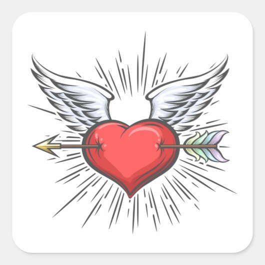 ハート付き スクエアシール (正面)