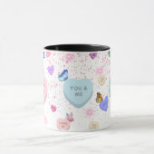 ハート会話コーヒーマグと蝶 マグカップ (中央)