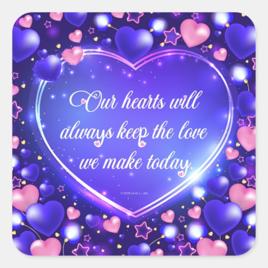 ハート保ラブステッカー スクエアシール (正面)