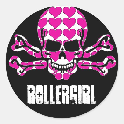 ハート充填スカル ラウンドシール (正面)