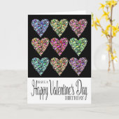 ハート充填ハッピーバレンタインデー誕生日 カード (黄色い花)