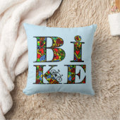 ハート充填バイク文字 クッション (ブランケット)