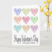 ハート入りハッピーバレンタインデー友 カード (黄色い花)