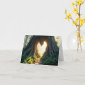 ハート入力ツリートランクノートカード カード (黄色い花)