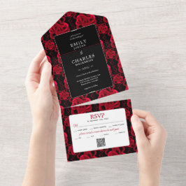 ハート全員の結婚式への招待 オールインワン招待状