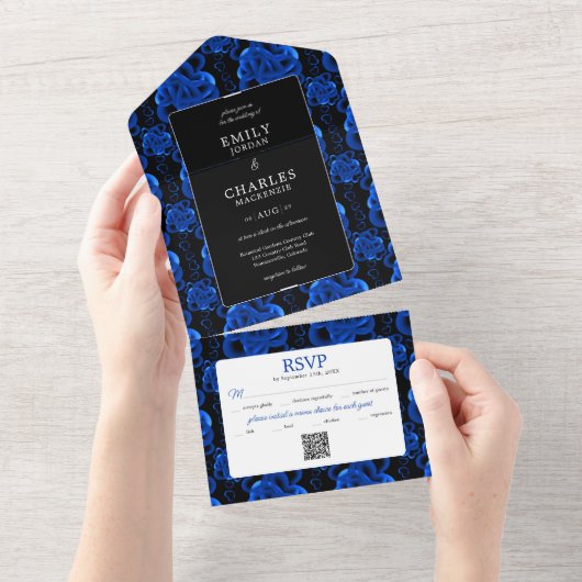 ハート全員の結婚式への招待 オールインワン招待状 (貼ってはがせる)