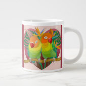 ハート内のパーツ、名前/記念日を使用してパーソナライズ ジャンボコーヒーマグカップ (右)