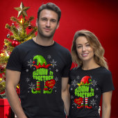 ハート内の一致するカップルのクリスマス小妖精や小人名 Tシャツ