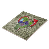 ハート内の多肉植物 タイル (側面)