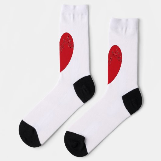 ハート内の音符 ソックス (左)