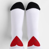 ハート内の音符 ソックス (上部)