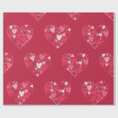 ハート内ハート ラッピングペーパー (フラット)