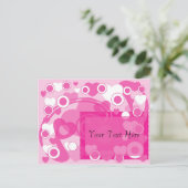 ハート円ピンクス日付の保存 案内ポストカード (スタンド正面)