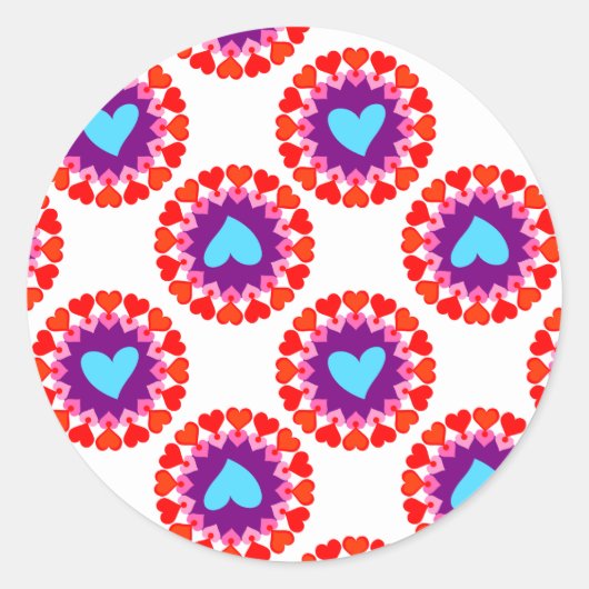 ハート円模様 ラウンドシール (正面)