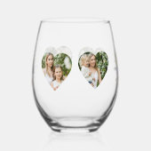 ハート写真とフローラデザイン- Perfect Mother's Day ステムなしワイングラス (左)