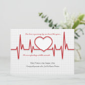 ハート写真の妊娠告知の殴打 案内状 (スタンド正面)