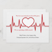 ハート写真の妊娠告知の殴打 案内状 (正面/裏面)
