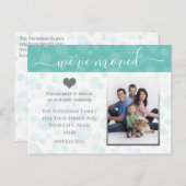 ハート写真の移動の発表アドレスの変更 案内ポストカード (正面/裏面)