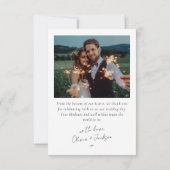 ハート写真の結婚スクリプト サンキューカード (裏面)