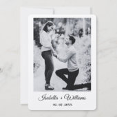 ハート写真エレガント付きカモダンレ結婚ンダー セーブザデート (裏面)