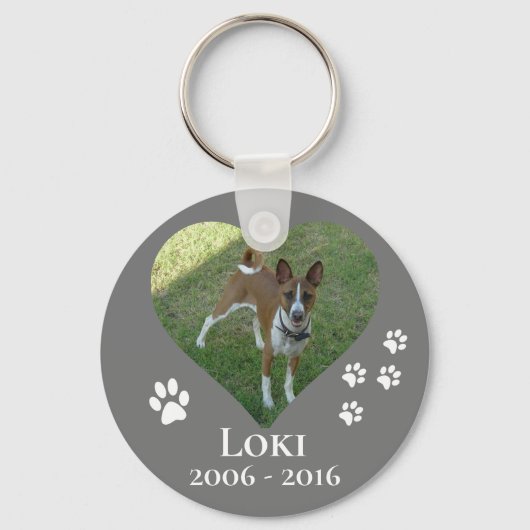 ハート写真カスタマイズペット写真メモリアル キーホルダー (正面)