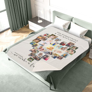 ハート写真コラージュで家族を作る シェルパブランケット