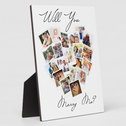 ハート写真コラージュは私のスクリプトと結婚する フォトプラーク (側面)