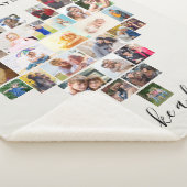 ハート写真コラージュ家族を作る シェルパブランケット (3/4)