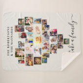 ハート写真コラージュ家族を作る シェルパブランケット (正面(横))