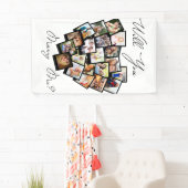 ハート写真コラージュ私と結婚する白黒 横断幕 (インサイチュ)