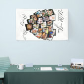 ハート写真コラージュ私と結婚する白黒 横断幕 (トレードショー)