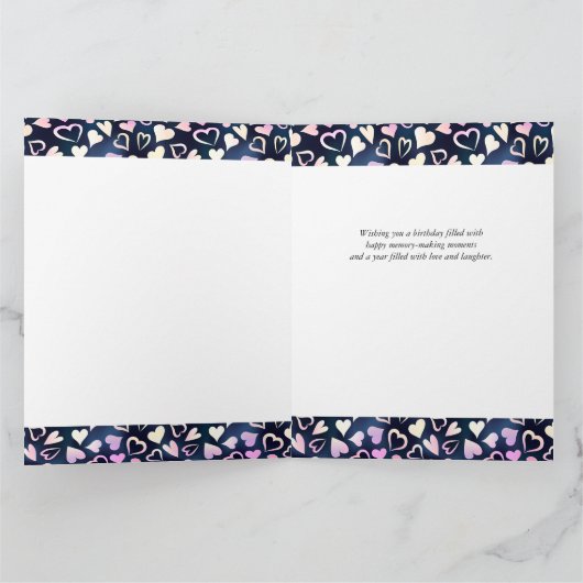 ハート写真コラージュ36枚ハート任意の年齢誕生日 カード (内部)