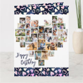 ハート写真コラージュ36枚ハート任意の年齢誕生日 カード (正面)