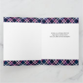 ハート写真コラージュ36 Pic Plaid任意の年齢誕生日 カード (内部)