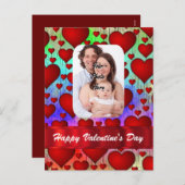 ハート写真テンプレートバレンタインデー シーズンポストカード (正面/裏面)