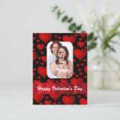 ハート写真テンプレートバレンタインデー シーズンポストカード (スタンド正面)