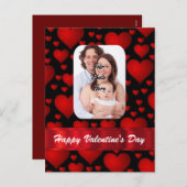 ハート写真テンプレートバレンタインデー シーズンポストカード (正面/裏面)