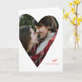 ハート写真バレンタインデーのカード – 赤 カード (黄色い花)