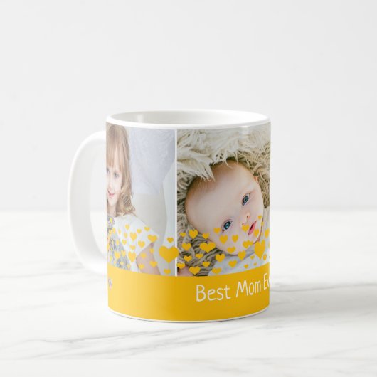 ハート写真パーソナライズされたを作る コーヒーマグカップ (正面左)