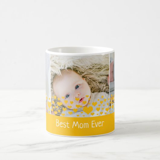 ハート写真パーソナライズされたを作る コーヒーマグカップ (中央)