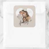 ハート写真ファミリーステッパーソナライズされたク – メモリ スクエアシール (バッグ)