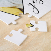 ハート写真プロポーズラブストーリーセーYes ジグソーパズル (側面)