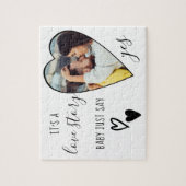 ハート写真プロポーズラブストーリーセーYes ジグソーパズル (縦)